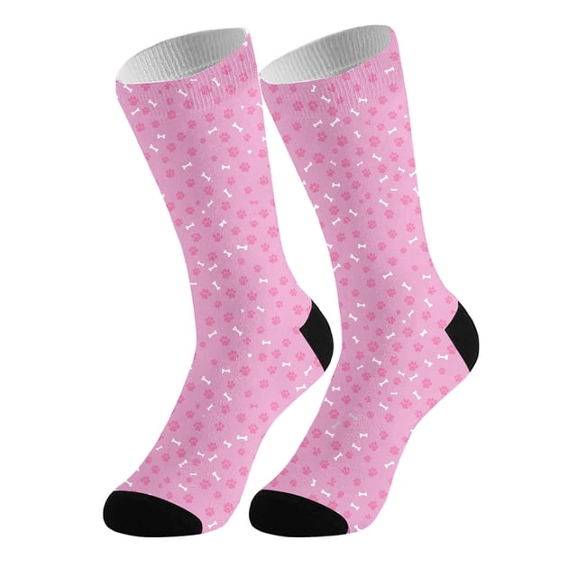 Stockings For Adults Funny Animal Print Bone Design Comfortable Stretchable Stockings Stocking For Home And Leisure 5PCS