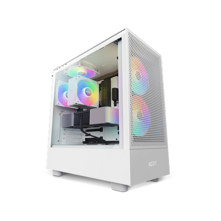 NZXT - H5 Flow RGB ATX Mid-Tower Case with RGB Fans - White