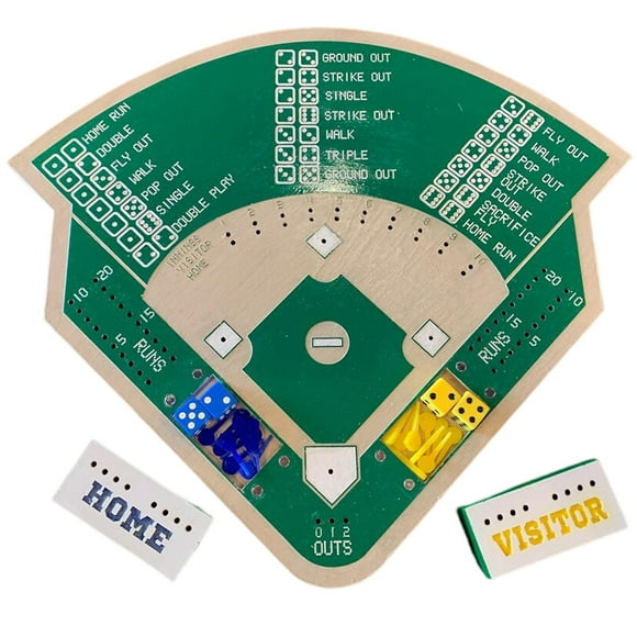 Wooden Board Baseball Dice Game Kids Adults Brithday Gift Universal Portable
