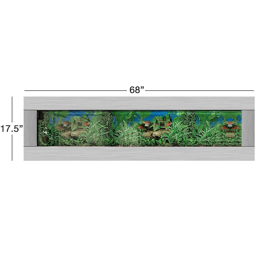 Aussie Aquariums 2.0 Wall Mounted Aquarium - Panoramic - Silver Stainless Steel
