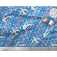 thumbnail image 3 of Soimoi Moss Georgette Fabric Floral Damask & Stork Bird Decor Fabric Printed Yard 42 Inch Wide, 3 of 3