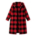 thumbnail image 7 of Edvintorg Womens Jackets Casual Plus Size Plaid Fleece Long Coat Long Sleeve Zip up Loose Hooded Outerwear Womens Clothes Red S-3XL, 7 of 7