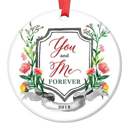 50th Wedding Anniversary Ornament You and Me Forever 2019 Christmas Ornament Ceramic Keepsake Present Wedding Anniversary Always Together Husband Wife Married Couple 3