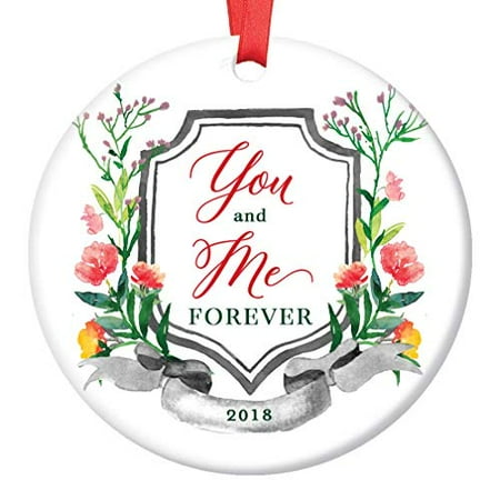 You and Me Forever 2019 Christmas Ornament Ceramic Keepsake Present Wedding Anniversary Always Together Husband Wife Married Couple 3