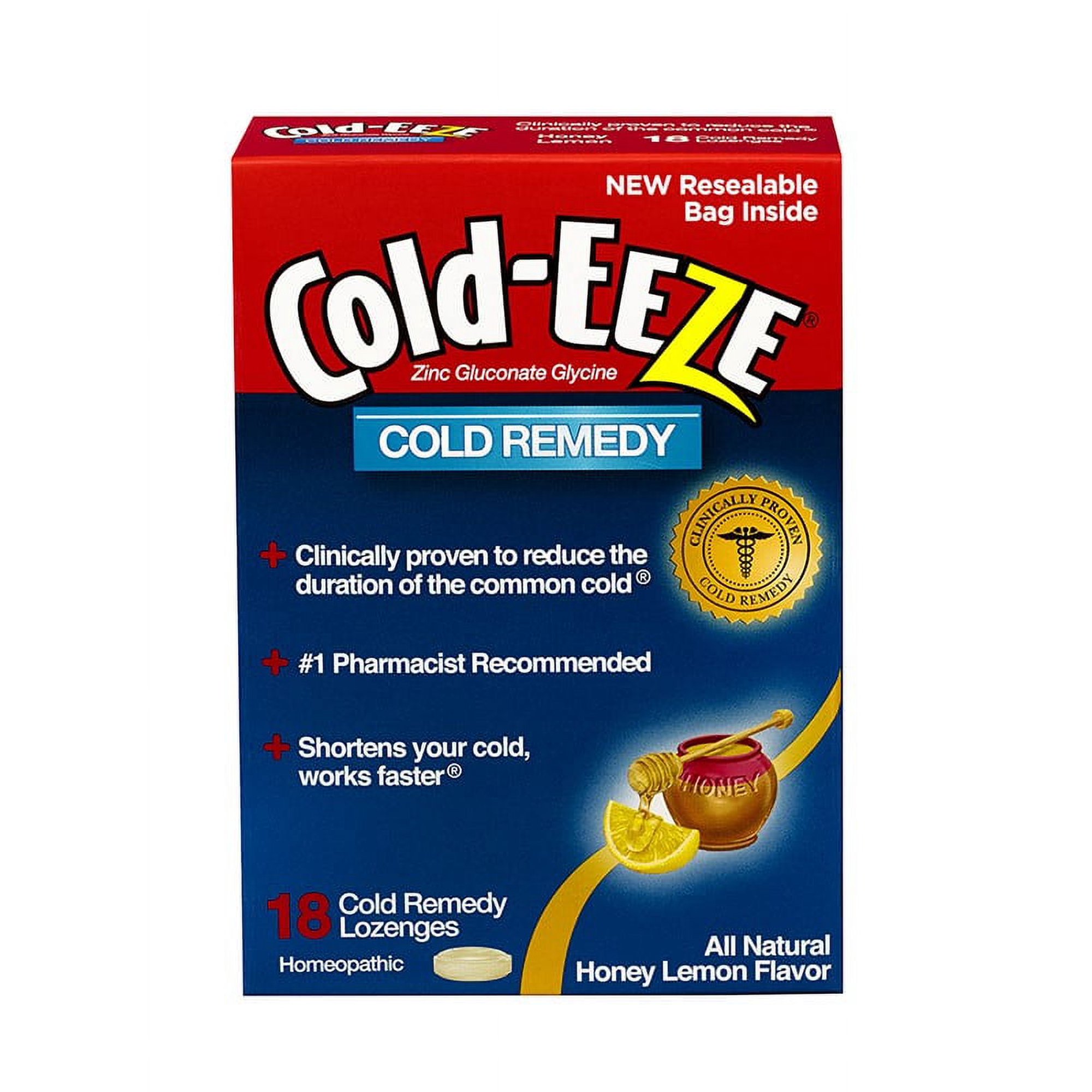 Cold-EEZE Natural Honey Lemon Flavor Lozenges, 18 ct