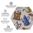 thumbnail image 3 of Honeii Antique Vintage Teapot Coffee Grinder print Leather Coaster Set of 4, ideal for safeguarding your furniture from drinks spills and effortless cleanup-Hexagon, 3 of 6