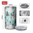 thumbnail image 4 of 20oz Coffee Tumblers Blue Christmas Santa and Snowman Pattern Stainless Steel Vacuum Insulated Travel Tumbler Coffee Cups Mug with Lid and Straw with Cleaning Brush for Cold & Hot Drinks, 4 of 5