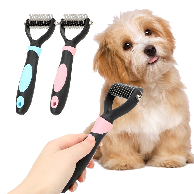 Pet Hair Fur Shedding Trimmer Grooming & Dematting Rake Comb Brush Tool
