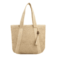 thumbnail image 1 of Tote Bag de Paja Xtellar Beige Claro Verano Bohemio para Playa y Viaje, 1 of 3