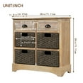 thumbnail image 2 of Irene Inevent 2 Drawers and 4 Classic Wicker Baskets Rustic Storage Cabinet Home Farmhouse Style Nightstand, 2 of 10