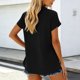 thumbnail image 4 of Camisetas de Manga Corta Extra Larga para las Mujeres Blusa con Cuello en V Azul Claro, 4 of 8