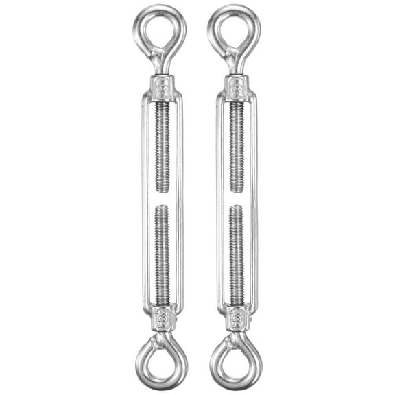 Uxcell 2-Pack Turnbuckle Eye and Eye, M8 Stainless Steel Heavy Turnbuckles Wire Rope Tension Adjustable Tension