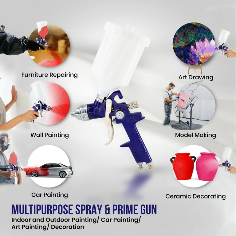 HVLP Spray Gun Air Paint Sprayer,Gravity Feed Touch Up Paint Gun with 1.4mm  Nozzle 600cc Cup for Automotive,House Painting and Furniture Painting