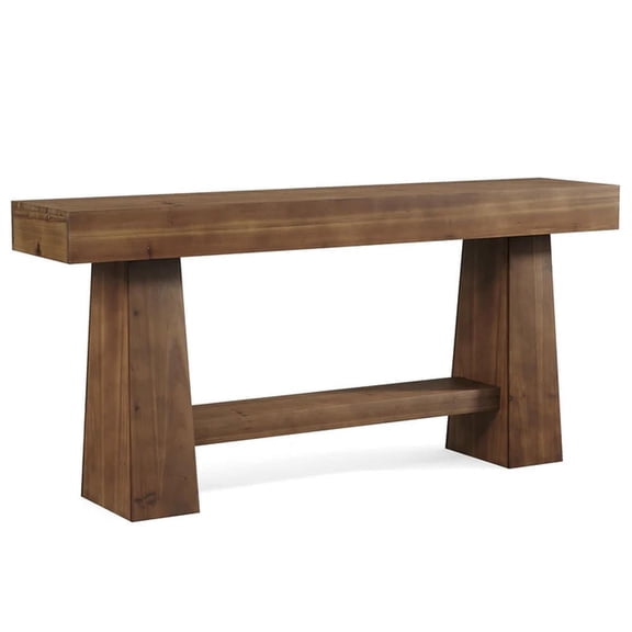 Resenkos 63-Inch Solid Wood Console Table with Storage, Long Sofa Table Behind Couch
