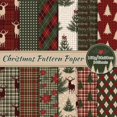 thumbnail image 1 of Papel para álbum de recortes con estampado navideño, 24 hojas, 30 x 30 cm, de Whaline, 1 of 7