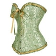 thumbnail image 2 of Corset Top Bustiers for Women Lace Up Ovebust Victorian Corset Plus Size Vintage Corsets Green 2XL, 2 of 5