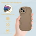 thumbnail image 5 of for iPhone 14 Case 6.1 Inch Curly Wave Frame Phone Case Cute Design Color Aesthetic Phone Case Soft TPU Shockproof Protective Bumper Case Cover for Girls, Khaki, 5 of 7