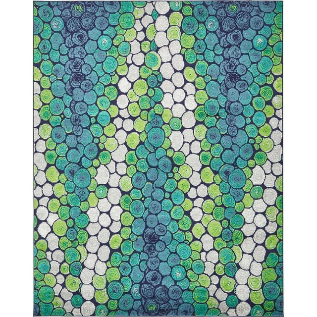 Unique Loom Metro Water Drops Circles Rug 8' x 10' Rectangle Light Green/Blue