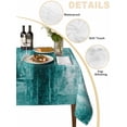 thumbnail image 2 of Teal Table Cloth, Retro Oil Painting Modern Abstract Art Aesthetics Waterproof Tablecloth for Rectangle Tables, Reusable Washable Fabric Table Cover for Restaurant Kitchen Dining Tables 52"x70", 2 of 6