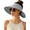 1pack-grey., variant on Women's Sun Visor Hats Wide Brim Straw Beach Hat Ponytail Hats for Women Foldable Floppy