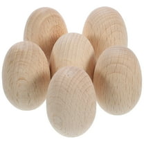 Masteelf 6pcs Fake Eggs Wood Craft Eggs Unfinished Wooden Eggs for Painting Craft Eggs Wood Eggs