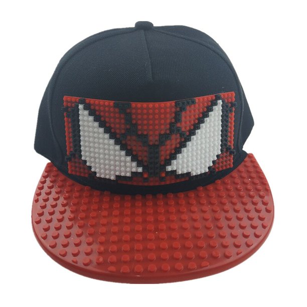 Gorra de béisbol de bloques de construcción para niños, sombrero de ala plana de hip hop para padres e hijos, rompecabezas de dibujos animados divertido, DIY, hombres y mujeres Fivean unisex