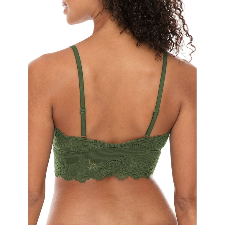 Green Ribbed and Lace Bralette Green Ribbed and Lace Bralette