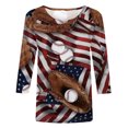 thumbnail image 4 of Fiudx Tops para Mujer Blusa Holgada con Estampado de Pascua y Cuello Redondo Retro de Manga Tres Cuartos a La Moda para Mujer, 4 of 4