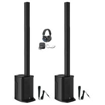 (2) Gemini WPX-2000 1200w DJ/PA Line Array Speakers w/ 8" Subs Mics Headphones