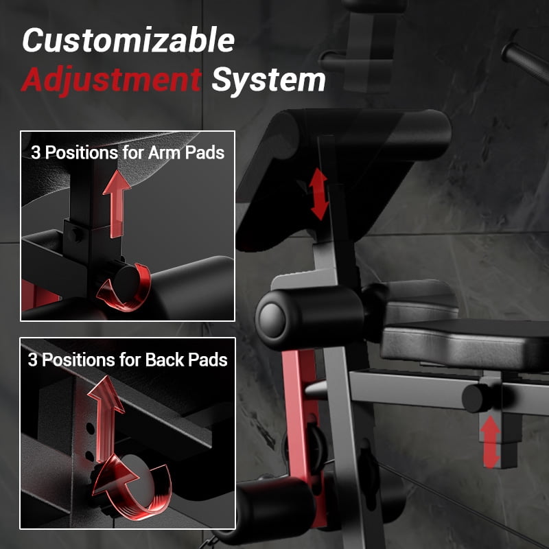 LEZEE Home Gym Station, Workout Station with 160LBS Weight Stack, Home Gym Equipment for All Body Training, One Station.
