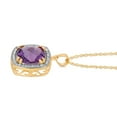 thumbnail image 2 of Galaxy Gold 14K Yellow Gold 3.8 Carat Natural Diamonds and Natural Purple Amethyst Pendant Necklace - February Birthstone - Peace & Wisdom - 16" to 24" - Fine Jewelry for Women, 2 of 3