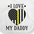 thumbnail image 4 of Inktastic Dispatcher Daddy Gold Line Emergency Boys or Girls Baby Bib, 4 of 4