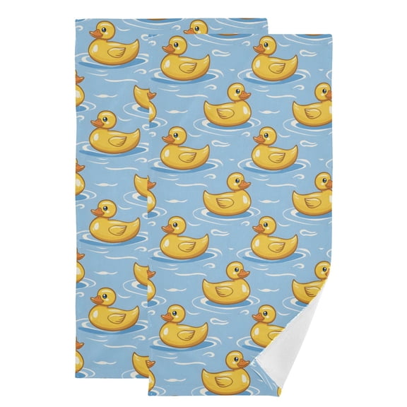 2-Piece Polyester cotton Towel Set Absorbent Duck Hand Towel Bath Towel Soft and Comfortable Machine Wash 28.3x14.4
