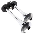 thumbnail image 2 of CCIYU Chrome Zinc Silver Red Trumpet Air Horn with Compressor, Dual Trumpet Car Train Horn with Compressor for Any 12V Vehicles Trucks Lorrys Trains Boats Cars Vans, 2 of 5