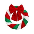 thumbnail image 2 of Colgante de corona de terciopelo navideño | Decoración navideña multicolor | Tela de poliéster | Adorno festivo reutilizable | 11,4 x 11,4 x 1,9 pulgadas | Acento ligero para la mesa, 2 of 6