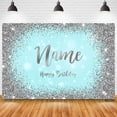 thumbnail image 1 of Nombre personalizado foto oro plata brillo fiesta de cumpleaños Banner fondos Baby Shower DIY cumpleaños fotografía telones de fondo sesión fotográfica Tan Jianjun unisex, 1 of 2