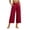 Red, variant on Bloomae Capris for Women Loose Fit Casual Button Elastic High Waist Baggy Pleated Comfy Cropped Trousers Trendy Wide Leg Capri Pants with Pockets