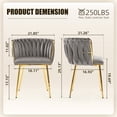 thumbnail image 3 of MOONMISS Dining Chairs Set of 2 with Metal Legs for Kitchen Dinning Room,Gray, 3 of 5