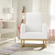 thumbnail image 3 of Forrado glider rocking chair para nursery: high back con side pocket, wood legs, 300lbs capacity. ideal para para breastfeeding y storytime. blanca color., 3 of 9