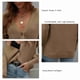 thumbnail image 5 of Cárdigan de punto para mujer, suéter con cuello en V, manga larga, botones, color liso, prendas de vestir exteriores sueltas, Tops para otoño invierno primavera caqui XL, 5 of 7