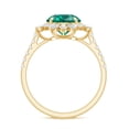 thumbnail image 2 of Rosec Jewels Certified Lab Grown Emerald Cocktail Ring with Halo - 8 mm - 2 Carat - AAAA Grade - Emerald Moissanite Ring for Women, 18K Yellow Gold, US 3.50, 2 of 8