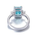 thumbnail image 5 of Octagon-Cut Lab-Created Aquamarine & Moissanite Solitaire Engagement Ring in 925 Sterling Silver – Elegant and Timeless Jewelry for Women, 5 of 5