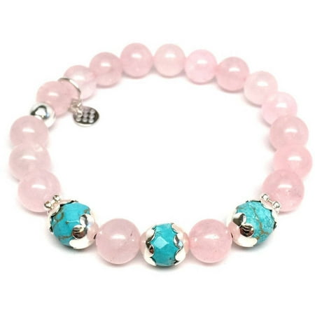 Julieta Jewelry Pink Rose Quartz Mia Sterling Silver Stretch Bracelet
