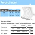 thumbnail image 6 of NevEND 6 Pairs Cotton Crew Socks Athletic Lightweight Breathable for Men and Women Size L White Black, 6 of 8