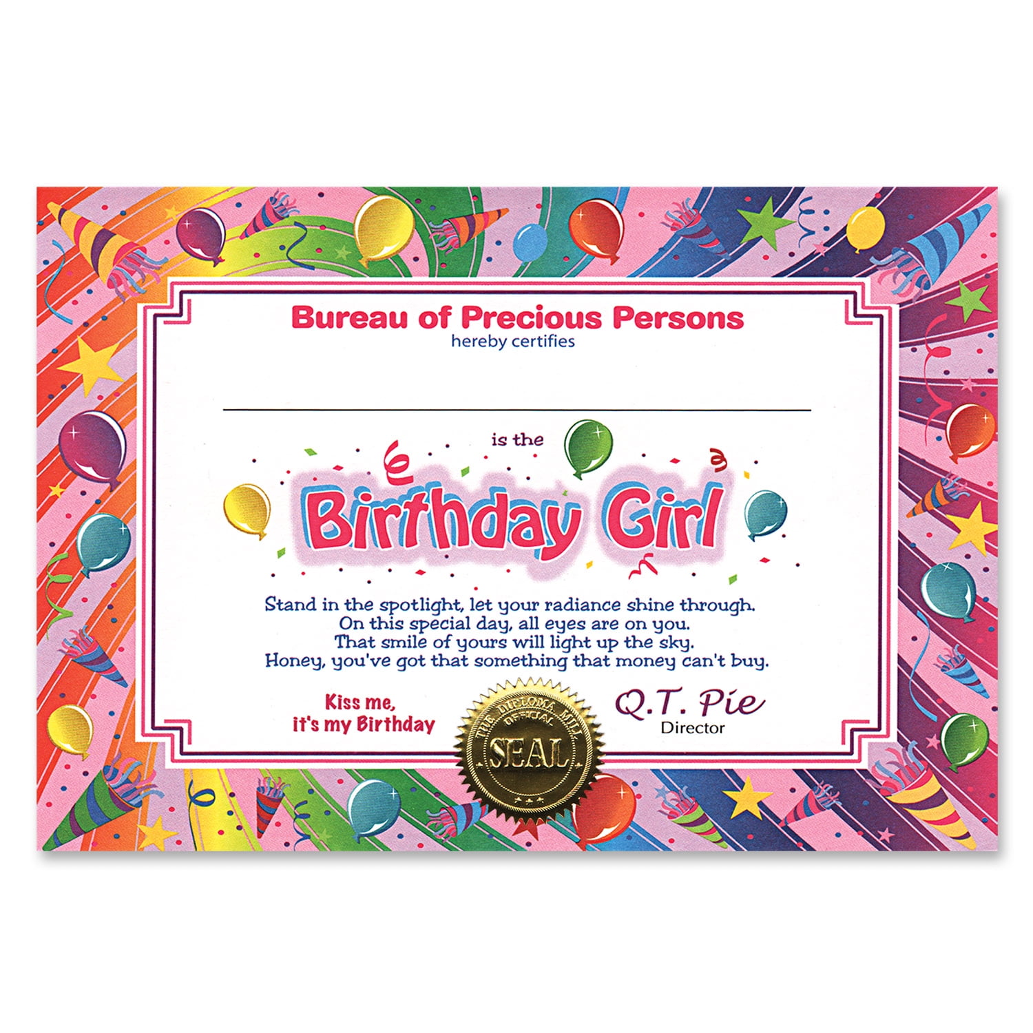 Free Printable Birthday Certificate Templates For Girls