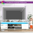 thumbnail image 4 of LED TV Stand for up to 85" TVs with Power Outlet, 75" Large Entertainment Center Console Table Gaming Soundbar Shelf with 2 Storage Cabinets, 4 of 9