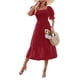 thumbnail image 2 of SAYOO Vestido largo de verano para mujer, manga corta, cuello cuadrado, sin espalda, vestido de lunares suizos SAYOO  Vida cotidiana, 2 of 6