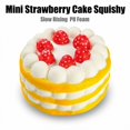 thumbnail image 3 of Mini Strawberry Cake Squishy with Slow Rising Pu Foam, 1 Pack, Yellow and White with Red Strawberries, for Kids and Adults Relaxation, Squeeze Toy, 3 of 3