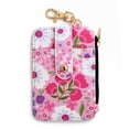 thumbnail image 3 of Printed Folded Vertical Bag Zipper Coin Purse Keychain Wallet Floral Leather ID Card Bag For Women, 3 of 4