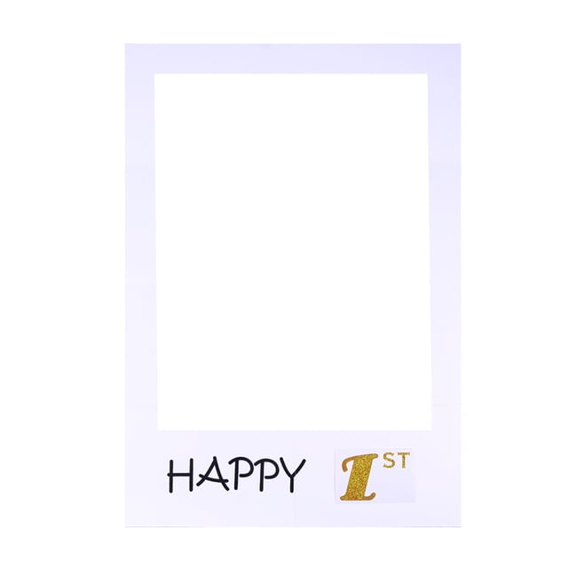 MasteelfCA Happy 1st DIY Paper Picture Frame Cutouts Photo Booth Props for Birthday Party